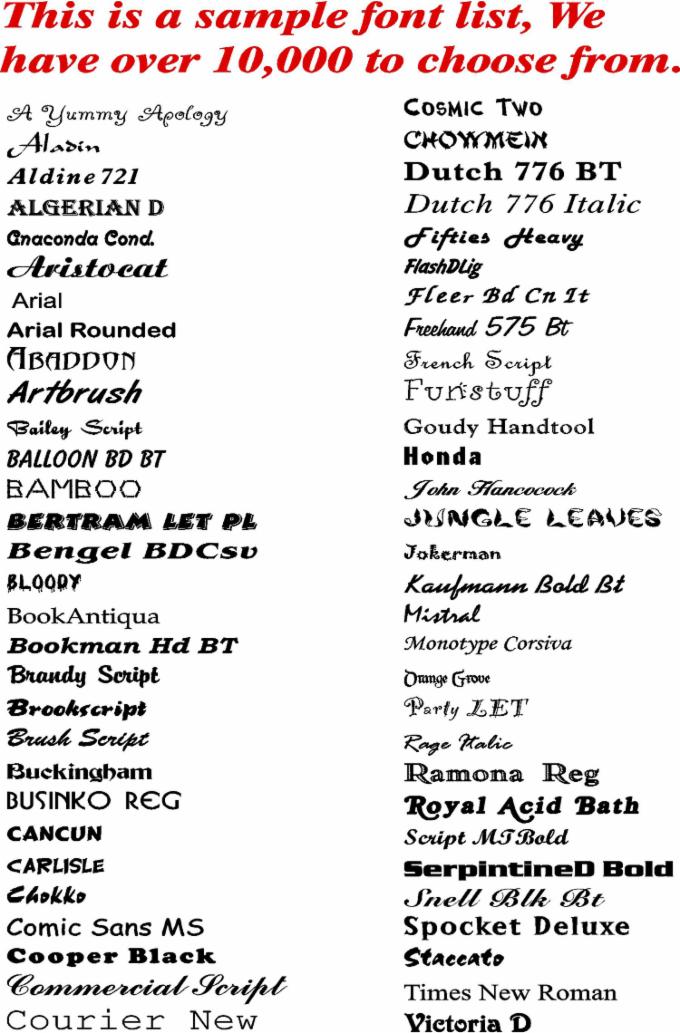 fonts sample